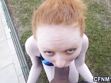 Cfnm redhead cum dumped