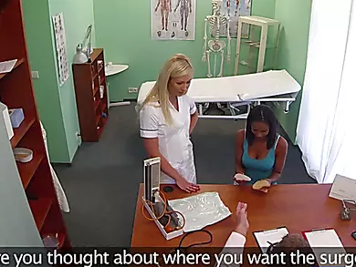 Ebony Isabelle gets seduced by the horny nurse and gets banged by the doctor