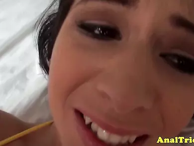 Assfucking gf in a bikini gets a facial