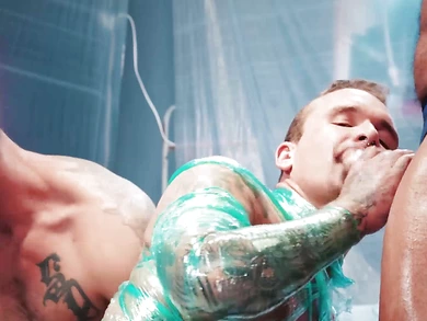 Alpha Wolfe takes out the dildo and shoves his own raw cock up Isaacs hole