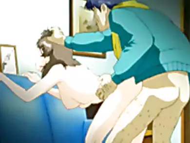 Anime wife hot poking from behind by pervert