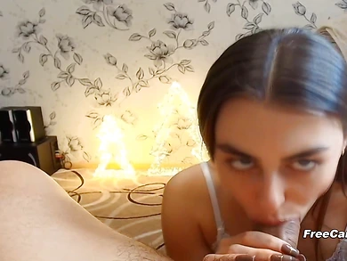 Sexy Brunette Gets Throat Fucked