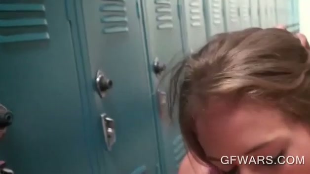 College girls sucking dicks in group in locker room